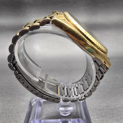 Seiko President Watch Men 35mm Gold Dial Gold Tone Daydate 6923-8080 New Battery8