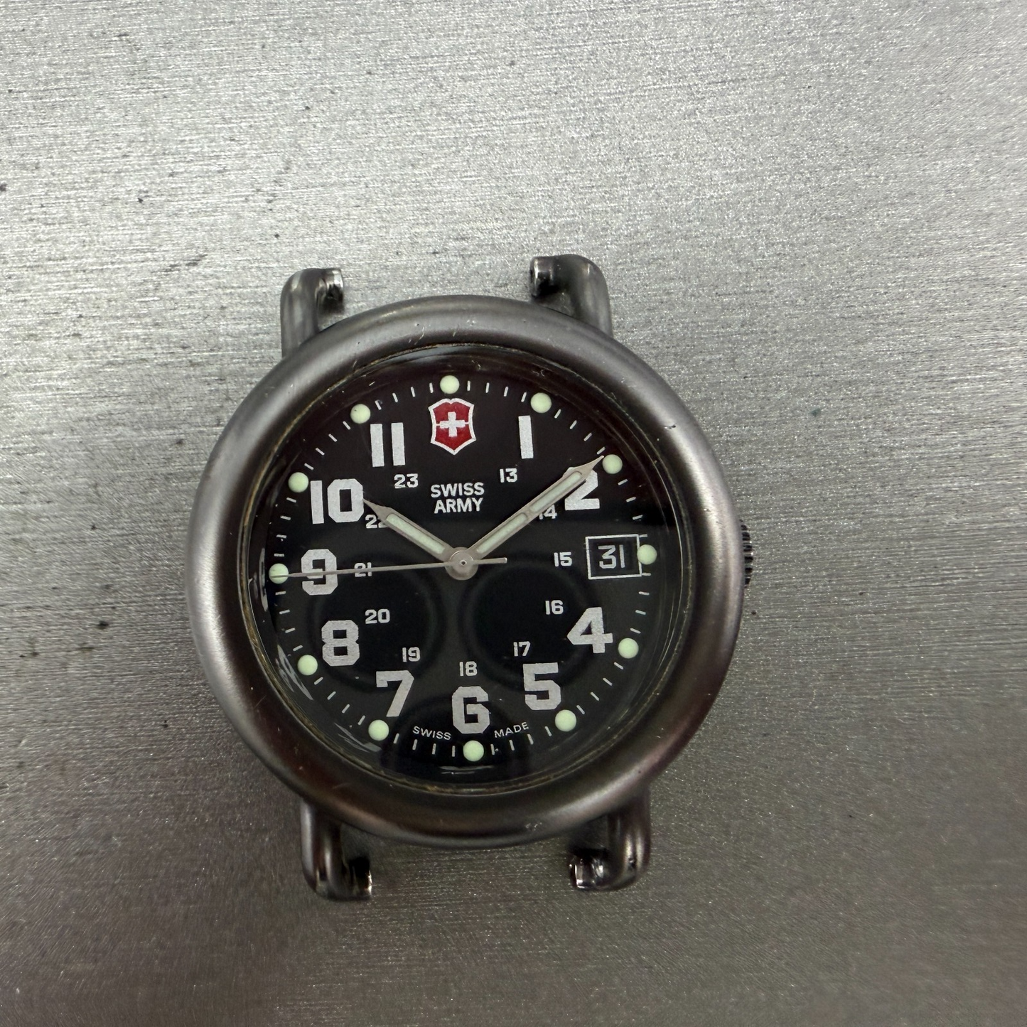 Victorinox Swiss Army Cavalry Watch Men 37mm Black Dial Black Tone PARTS OPT0