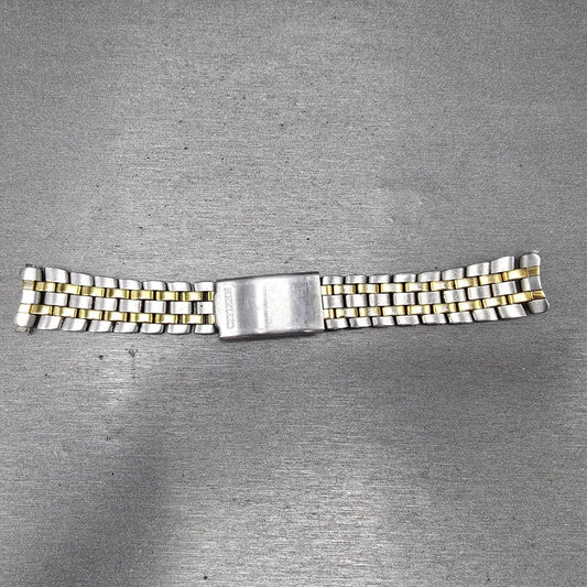 Citizen Bracelet 18mm Stainless Steel Two Tone Tri Folding Clasp VTG READ!!!!!!!0