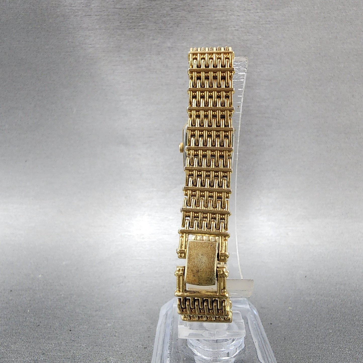 Seiko Tank Watch Women 16mm Champagne Dial Gold Tone 2c205449 New Battery7