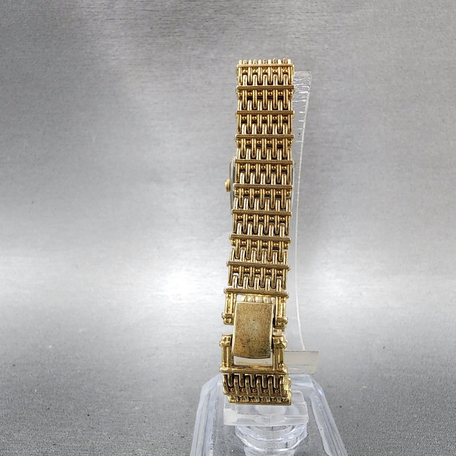 Seiko Tank Watch Women 16mm Champagne Dial Gold Tone 2c205449 New Battery7