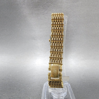 Seiko Tank Watch Women 16mm Champagne Dial Gold Tone 2c205449 New Battery7