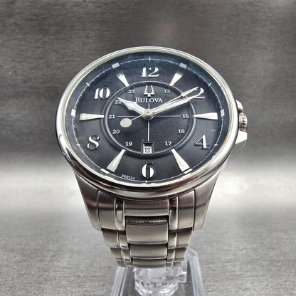 Bulova Adventurer Watch Men 45mm Black Dial Silver Date Round 96B134 New Battery5