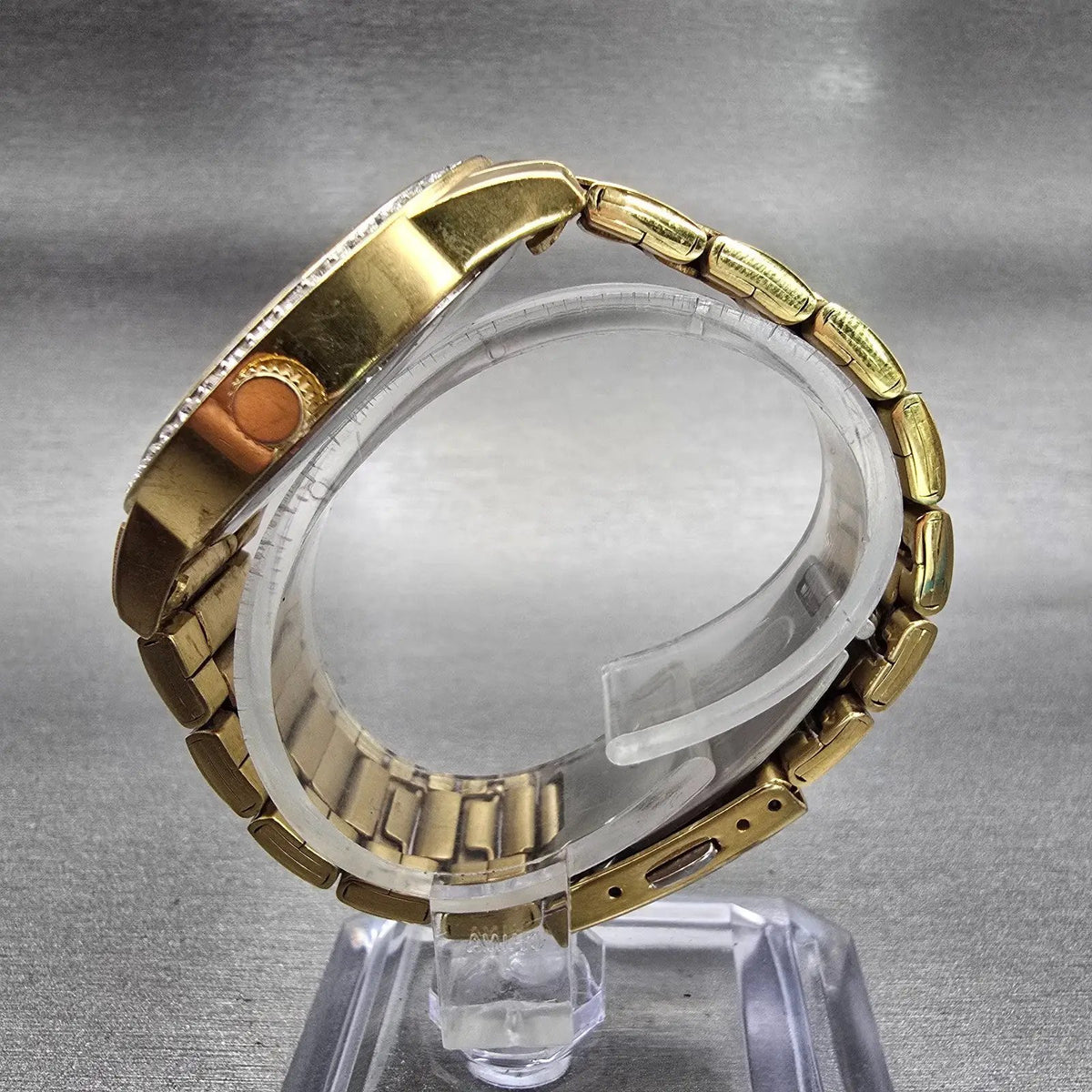 Citizen Watch Men 35mm Gold Dial Gold Tone Gemmed Round 1032-S086248 New Battery6