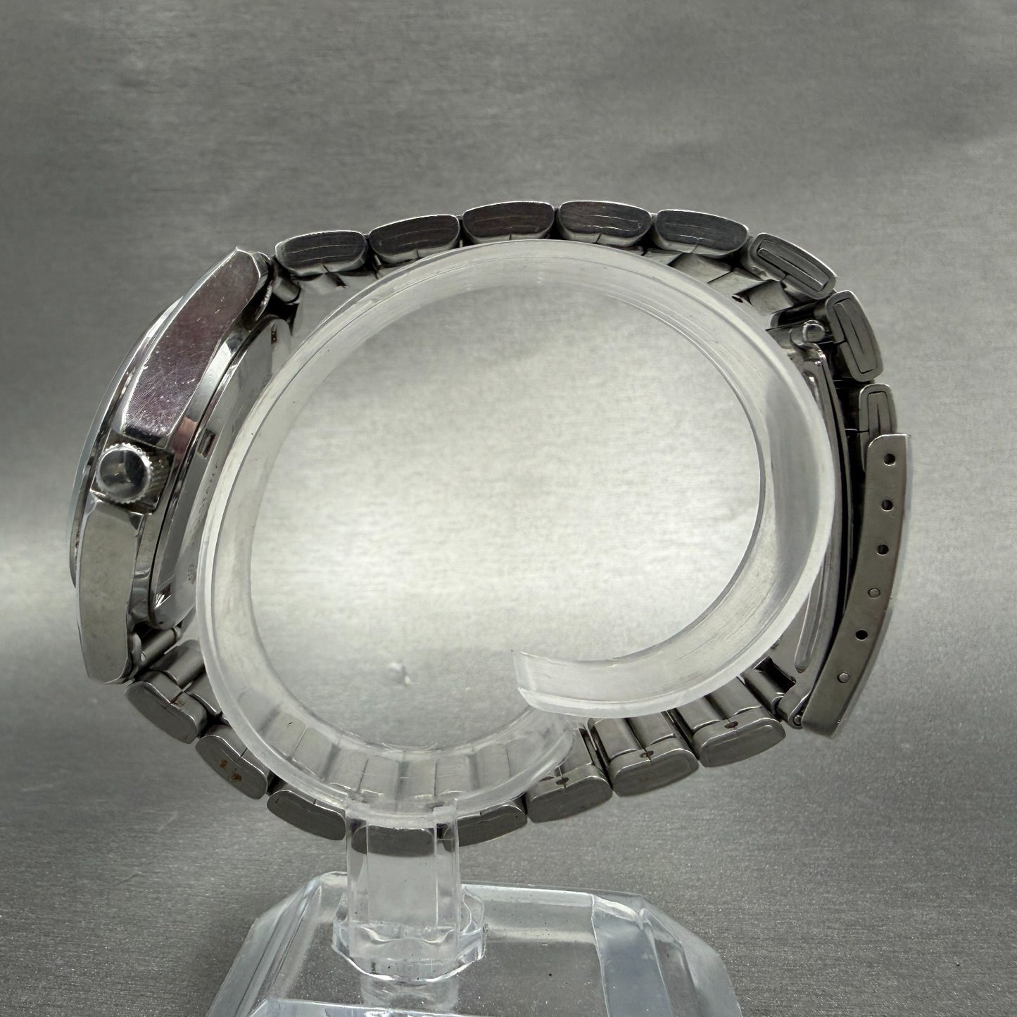 Casio Beside Watch Men 35mm Silver Dial Steel Daydate Round BES-105 New BatteryA6