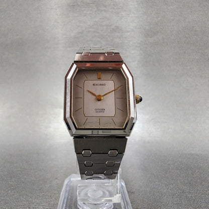 Citizen Exceed Tank Watch Women 22mm Silver Dial Steel Octagon New Battery5