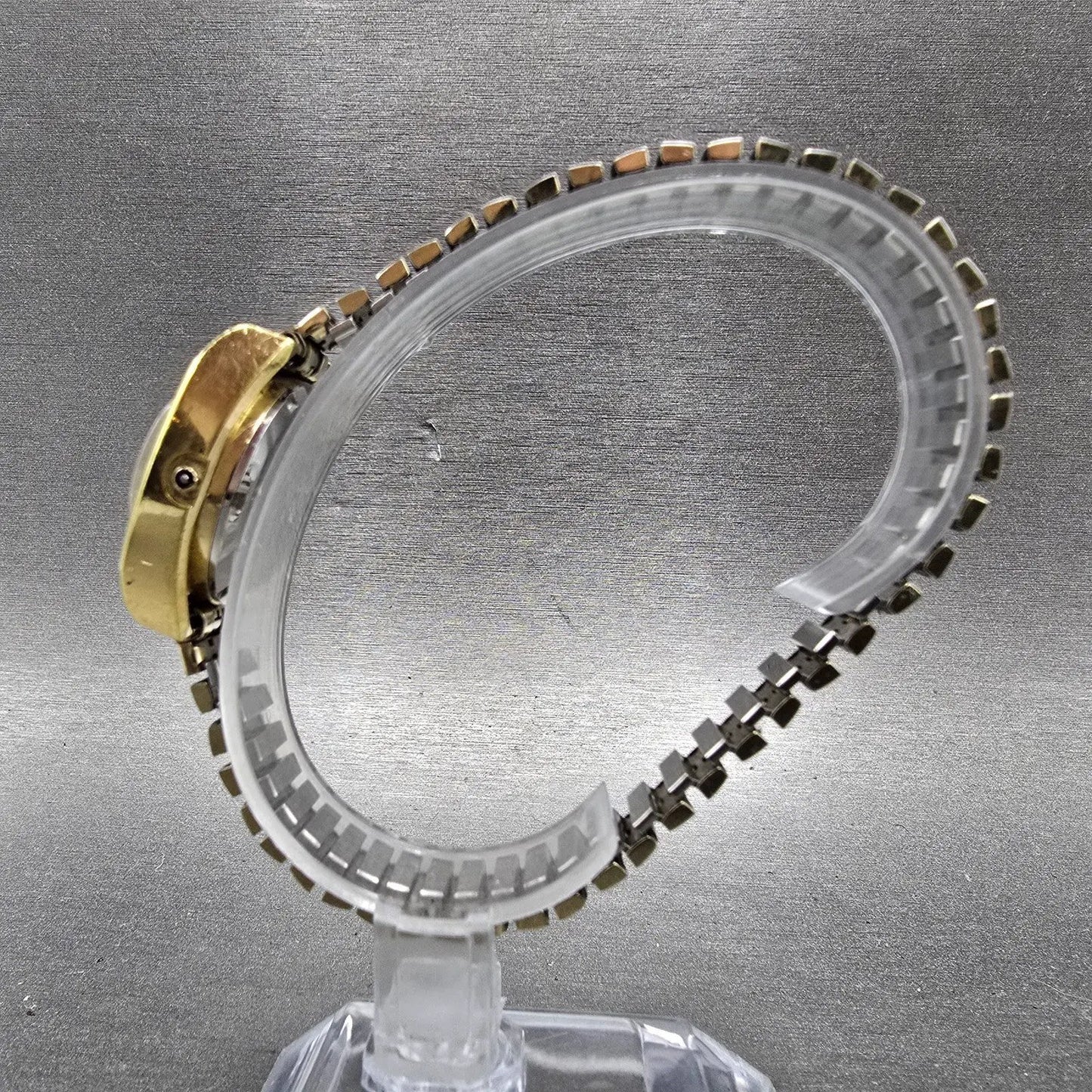 Bulova Accutron Watch Women 25mm Brown Dial Gold Plated Rectangle Daydate PARTS7
