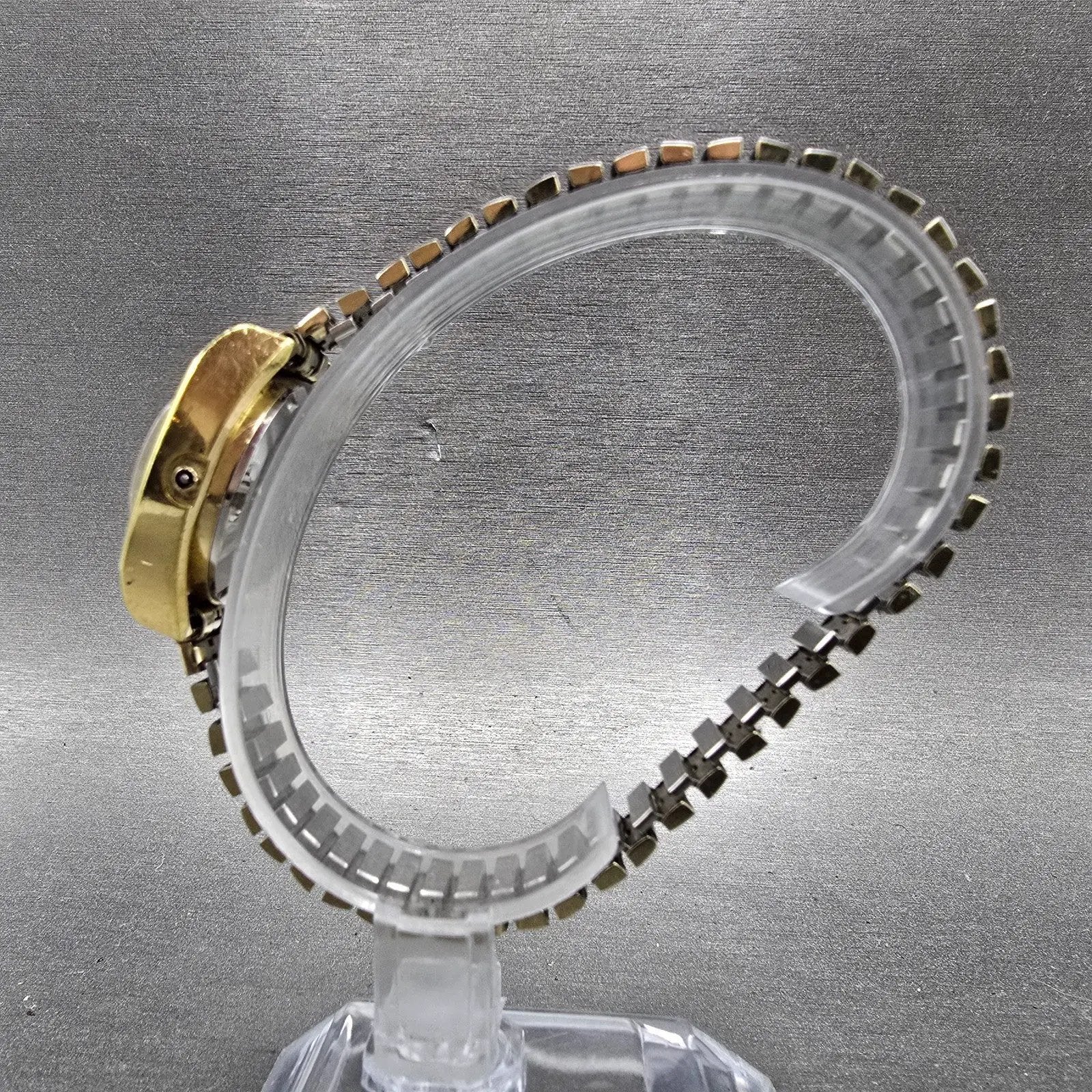 Bulova Accutron Watch Women 25mm Brown Dial Gold Plated Rectangle Daydate PARTS7