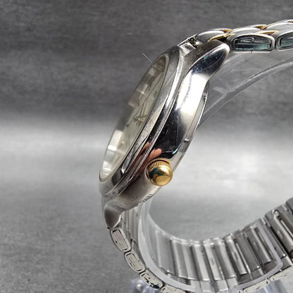Seiko Watch Men 35mm Champagne Dial Silver Tone Round V701-2H20 New Battery2