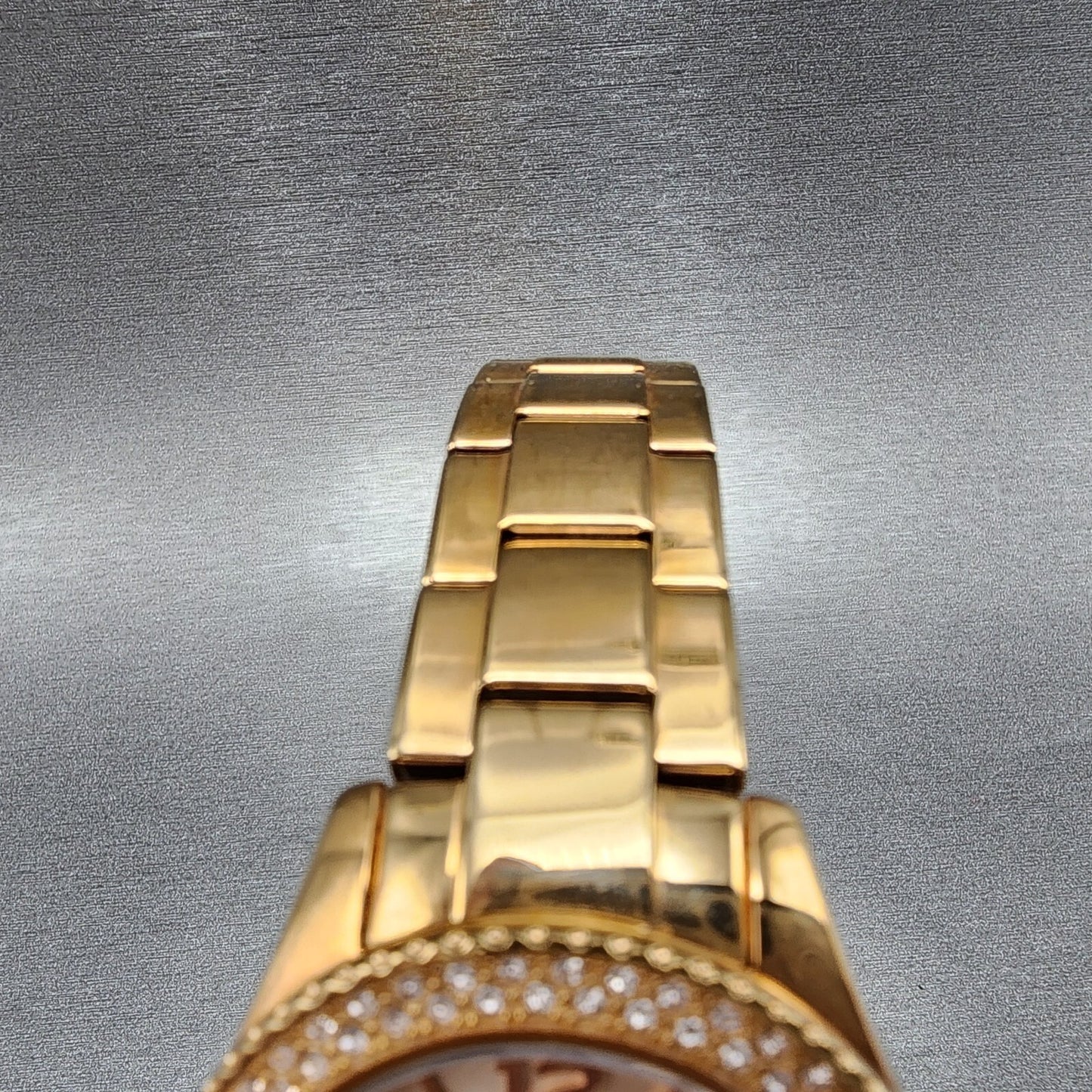 Fossil Stella Watch Women 38mm Rose Dial Rose Gold Tone Daydate Round New Batt4