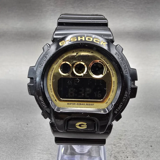 Casio G-Shock DW-6900CB Watch Men 51mm Gold Dial Black Chrono Alarm New Battery0