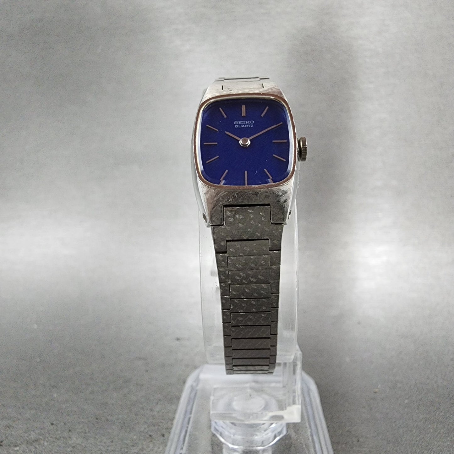 Seiko Watch Women 16mm Blue Dial Silver Tone Rectangle 165009 New Battery5