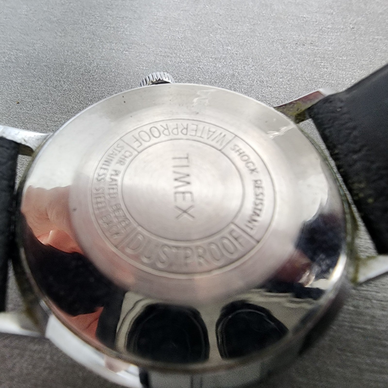 Timex Marlin Watch Men 34mm Champagne Dial Silver Tone Date Round Manual PARTS10