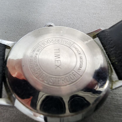 Timex Marlin Watch Men 34mm Champagne Dial Silver Tone Date Round Manual PARTS10