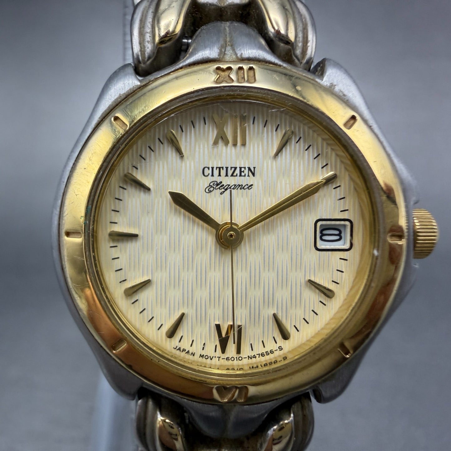 Citizen Elegance Watch Women 25mm Champagne Dial Two Tone Round New Battery ABC1