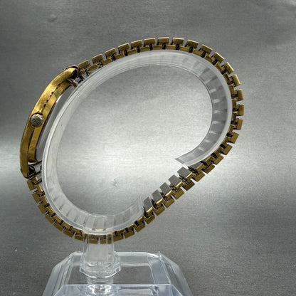 Seiko Watch Men 35mm Green & Brown Dial Gold Tone Round 7N01-6G39 New Battery6