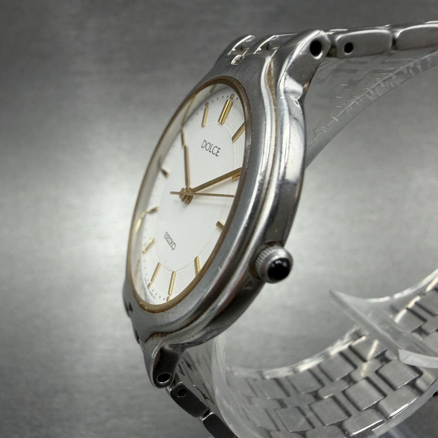 Seiko Dolce Watch Men 31mm White Dial Silver Tone Round 8n41-6100 New Battery4