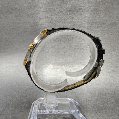 Movado Museum Watch Women 28mm Black Dial Two Tone Round NO Crystal New Battery