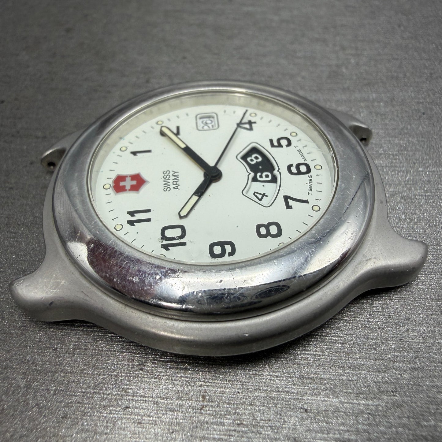 Victorinox Swiss Army Officer Dual Time Watch Men 40mm White Dial Steel PARTS3