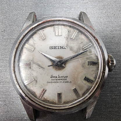 VTG Seiko Seahorse Watch Women 31mm White Dial Steel Round Manual Wind Runs1