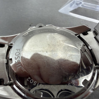 Fossil Riley Watch Women 39mm Green Dial Silver Tone Daydate Round ES3725 NewBat10