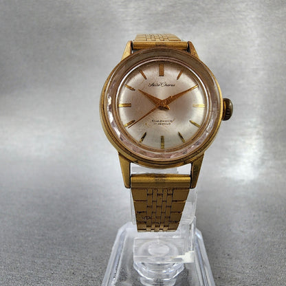 Seiko Chourus Watch Women 25mm Silver Dial Gold Tone Manual Wind Runs Vintage5