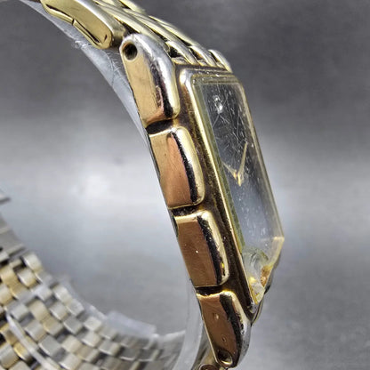 Citizen Tank Watch Men 23mm Black Dial Gold Tone Rectangle 6020-S27221 New Batt3