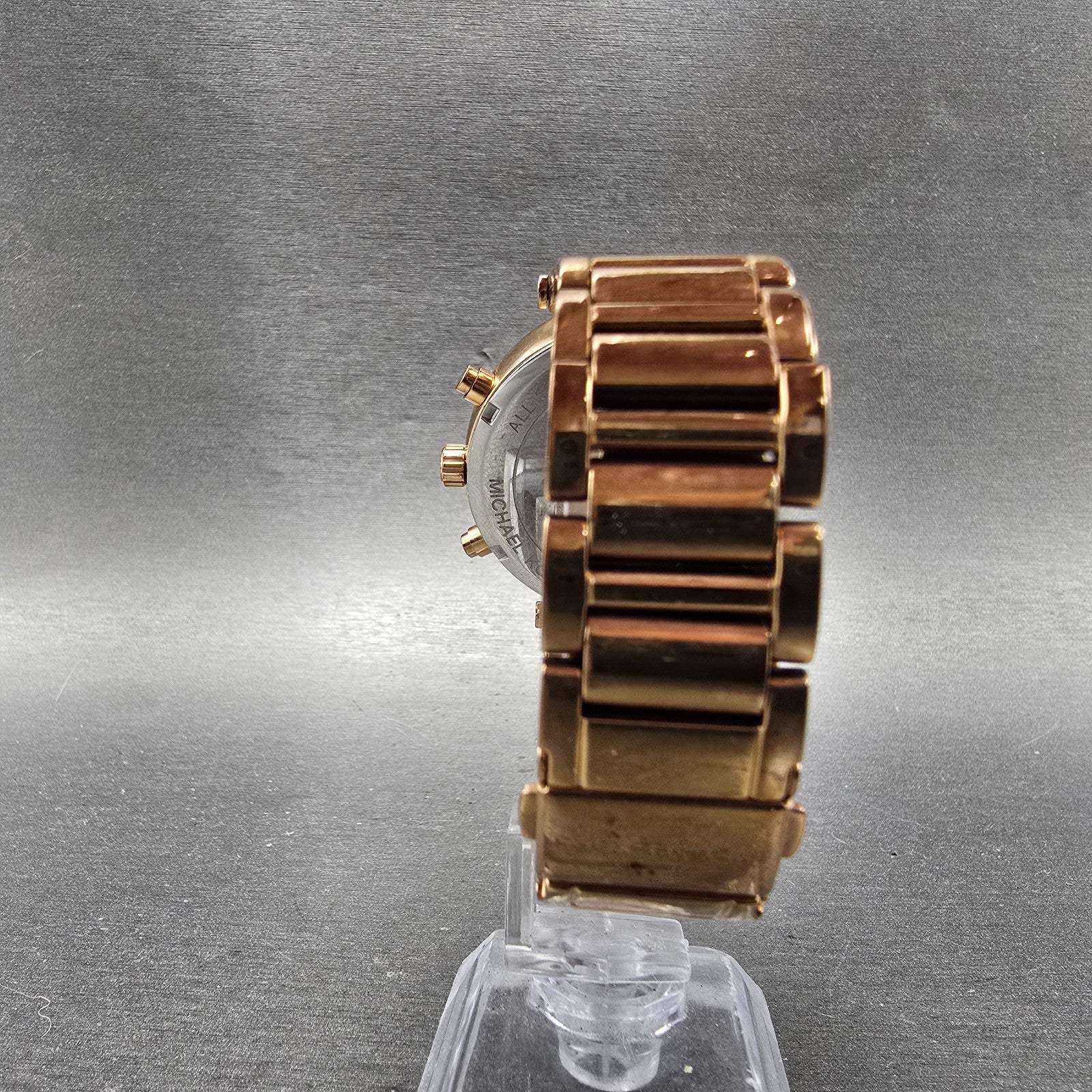 Michael kors Sawyer Watch Women 39mm MOP Dial Rose Gold Tone Date Chrono NewBatt7