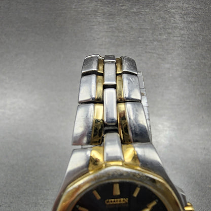 Citizen EcoDrive Watch Women 24mm Blue Dial Two Tone Date E011K15711 Runs4