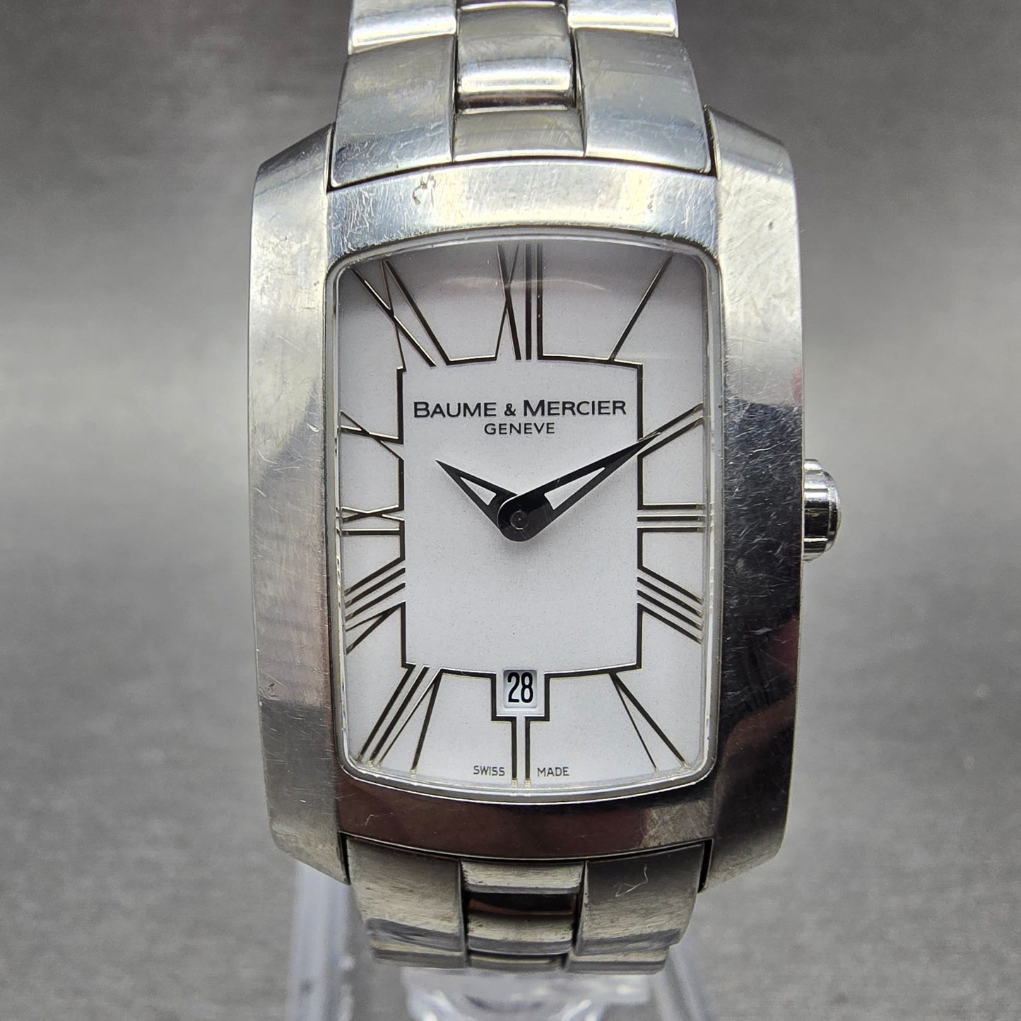 Baume & Mercier Hampton Milleis watch Women 22mm White Dial Steel Date READ!!!!!0