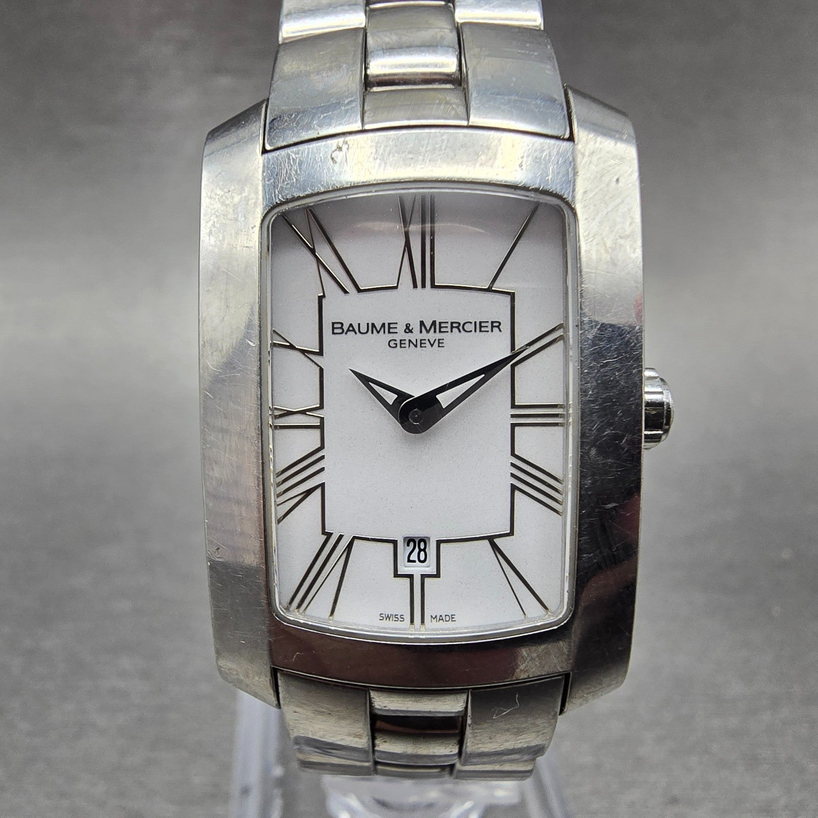 Baume & Mercier Hampton Milleis watch Women 22mm White Dial Steel Date READ!!!!!0
