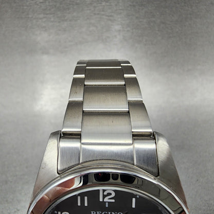 Reguno Watch Men 37mm Black Dial Silver Tone Date Solar H415T017274 Works6
