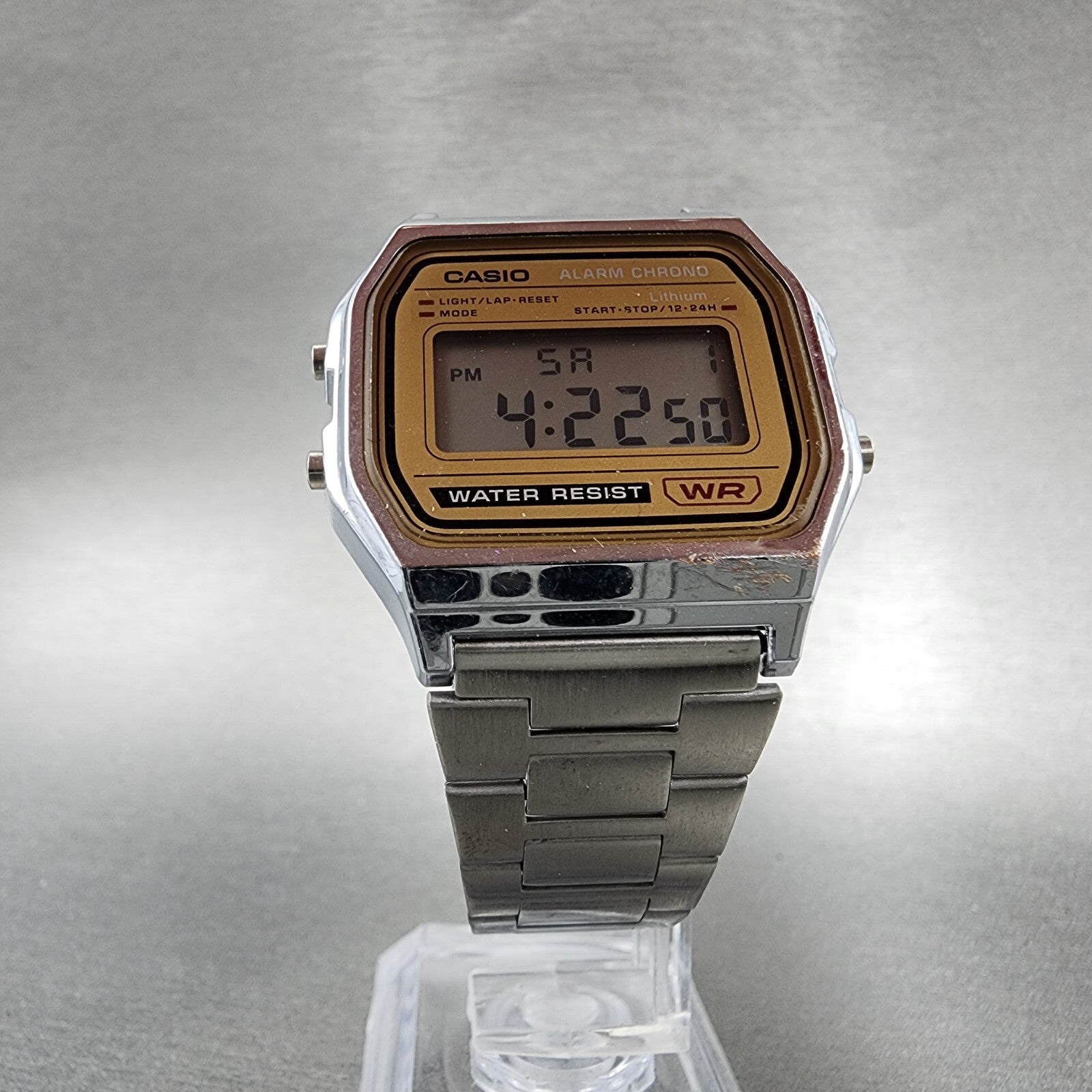 Casio A158WE Watch Men 33mm Digital Stainless Steel Alarm Chronograph New Batt5