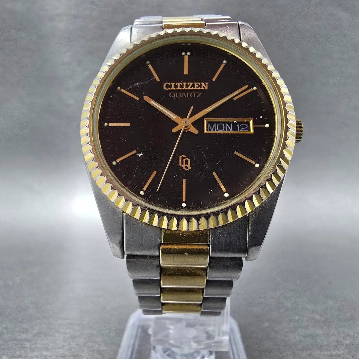 Citizen CQ President Watch Men 35mm Black Two Tone Daydate 6101-915216 PARTS6