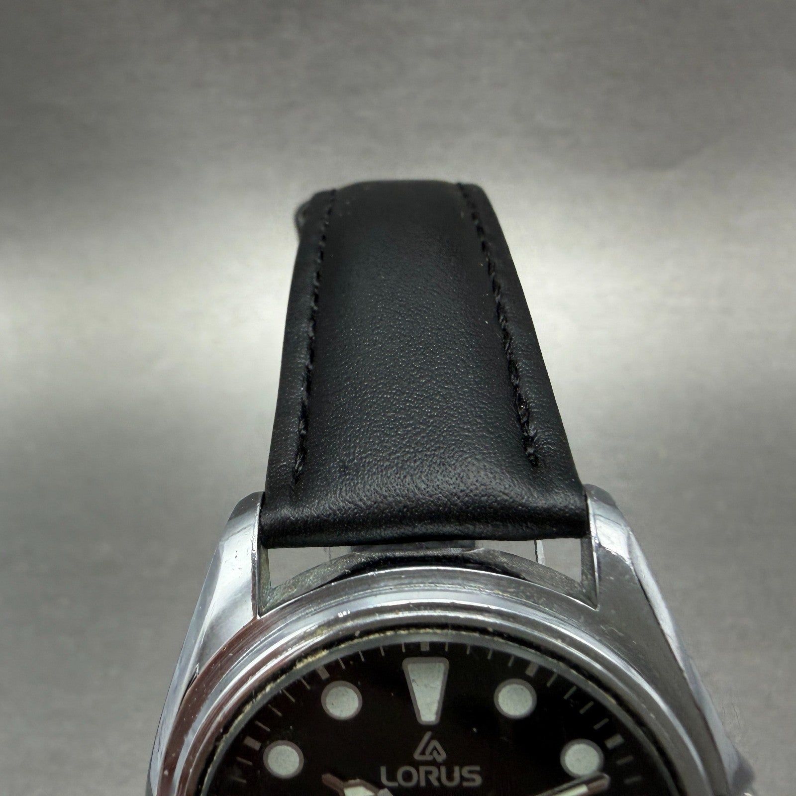 Seiko Lorus Watch Men 37mm Black Dial Silver Tone Daydate Y143-8040 New Battery4