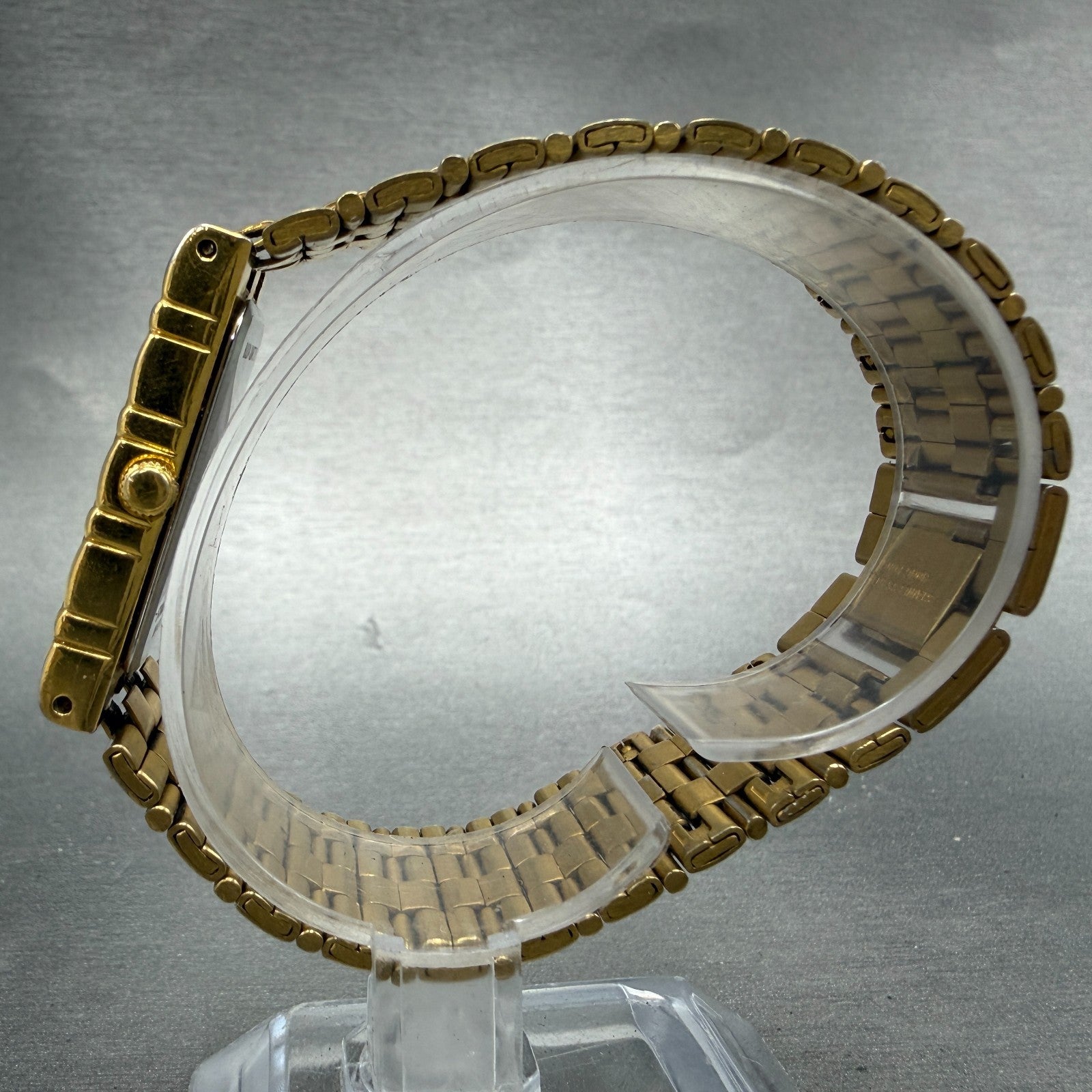 Bulova Tank Watch Men 23mm Black Dial Gold Tone Rectangle 97D03 PARTS Diamond7