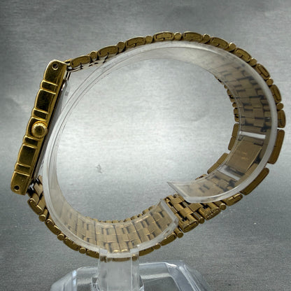 Bulova Tank Watch Men 23mm Black Dial Gold Tone Rectangle 97D03 PARTS Diamond7