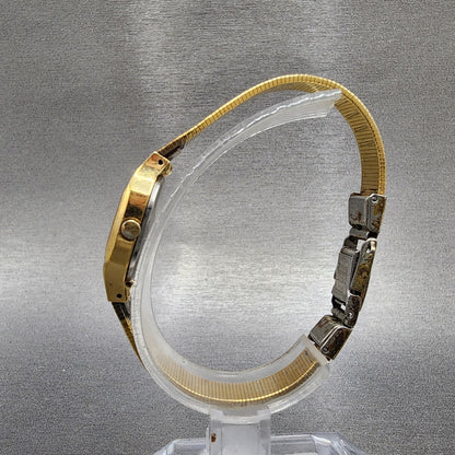 Seiko Watch Women 18mm Champagne Dial Gold Tone Rectangle 23205269 New Battery6