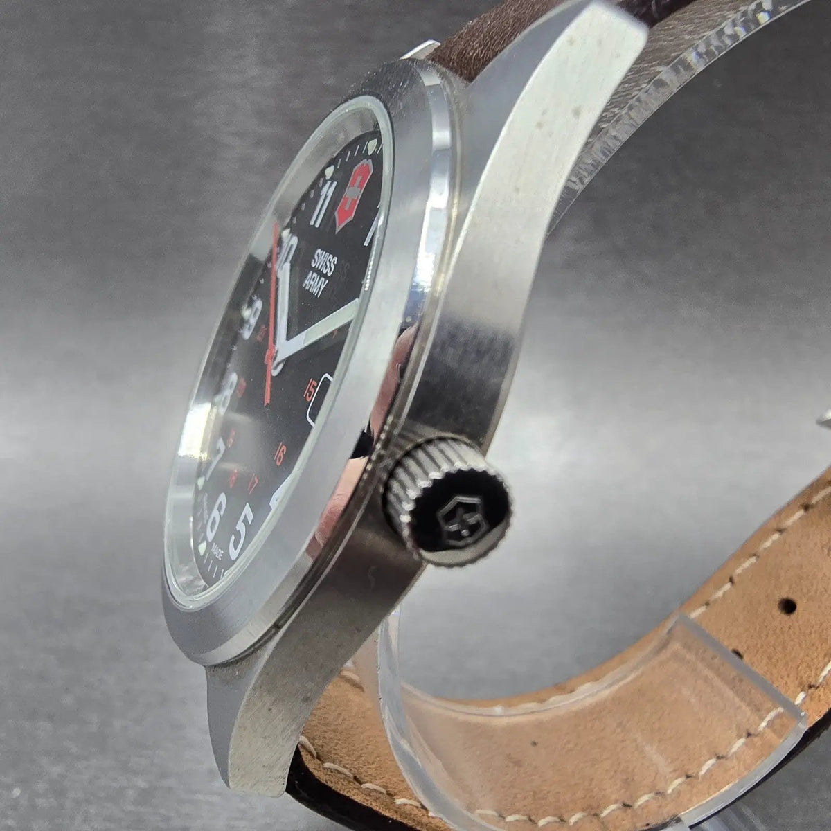 Victorinox Swiss Army Garrison Watch Women 34mm Black Dial Steel Date PARTS 893