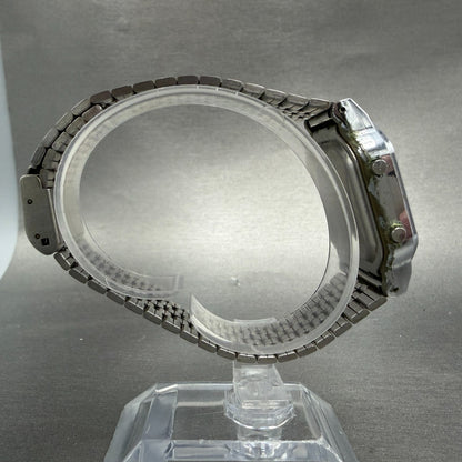 Seiko ALBA Watch Men 32mm Silver Dial Steel Analog Digital Alarm Chrono NewBat8