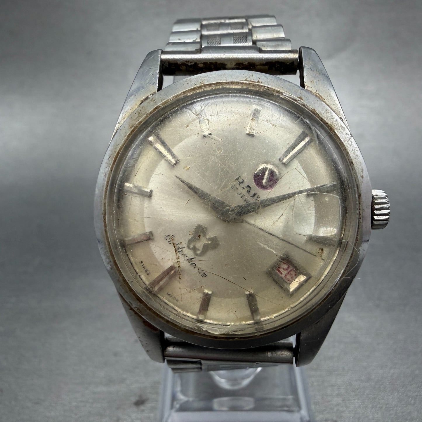 Rado Golden Horse Watch Men 35mm Silver Dial Silver Tone Date Automatic READ!!!!0