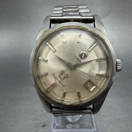 Rado Golden Horse Watch Men 35mm Silver Dial Silver Tone Date Automatic READ!!!!0