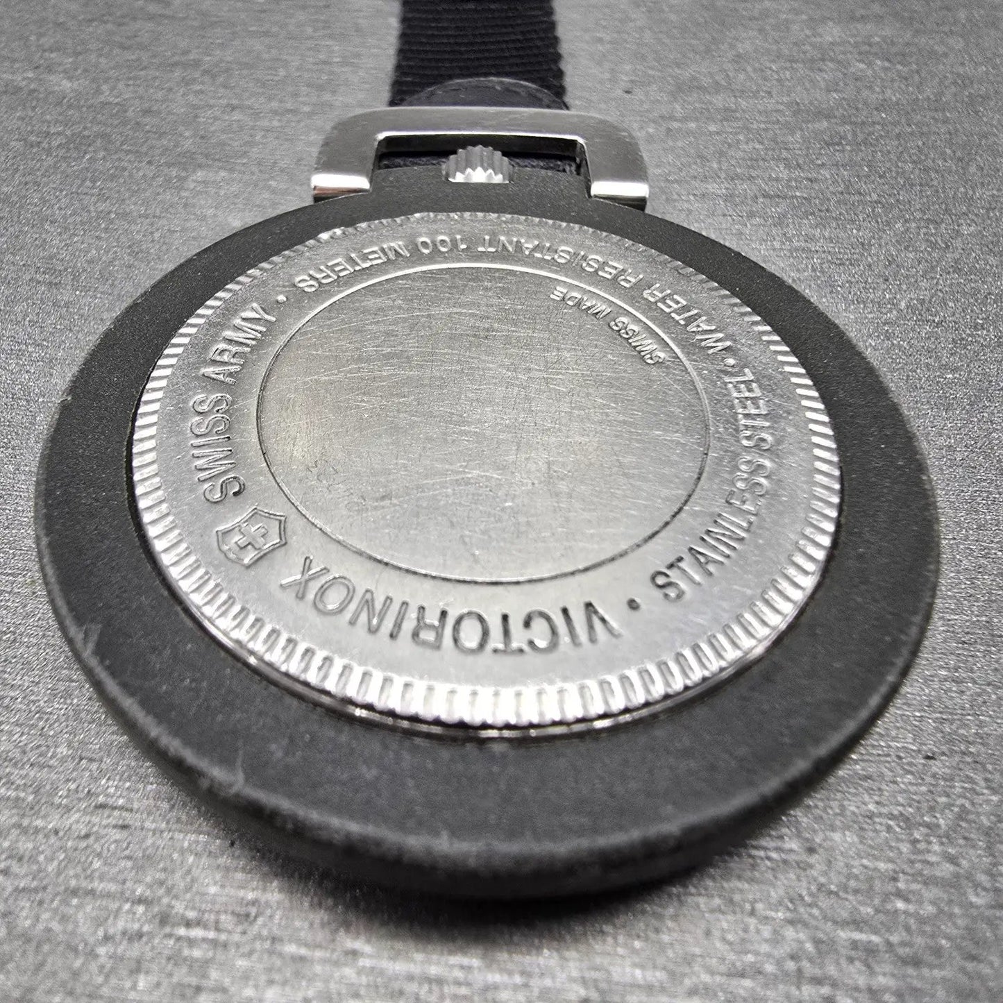 Victorinox Swiss Army Pocket Watch Men 48mm White Dial Black Tone 24723 New Batt13
