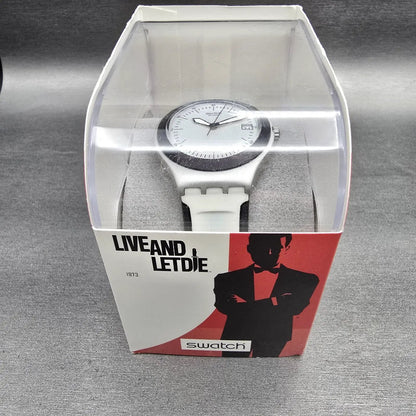 Swatch James Bond Live and Let Die Watch Men 37mm Date YGS4012 New Battery NOS9