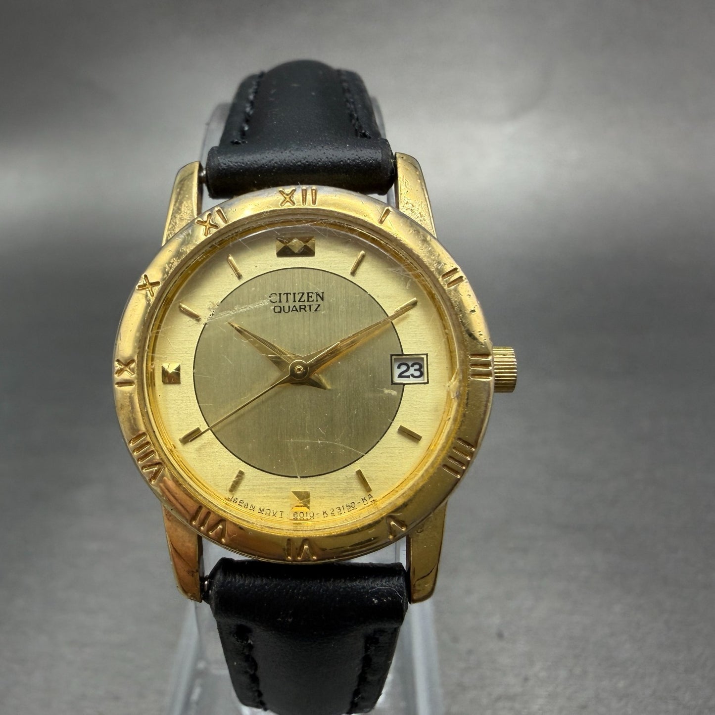 Citizen Watch Women 24mm Champagne Dial Gold Tone Date 6010-K06878 New Battery0
