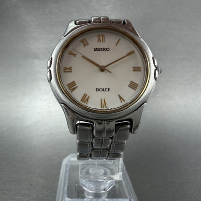 Seiko Dolce Watch Women 31mm White Dial Silver Tone Round 5e316000 New Battery5