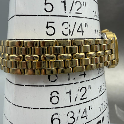 Seiko SX Watch Women 17mm Gold Dial Gold Tone Octagon V401-5251 New Battery10