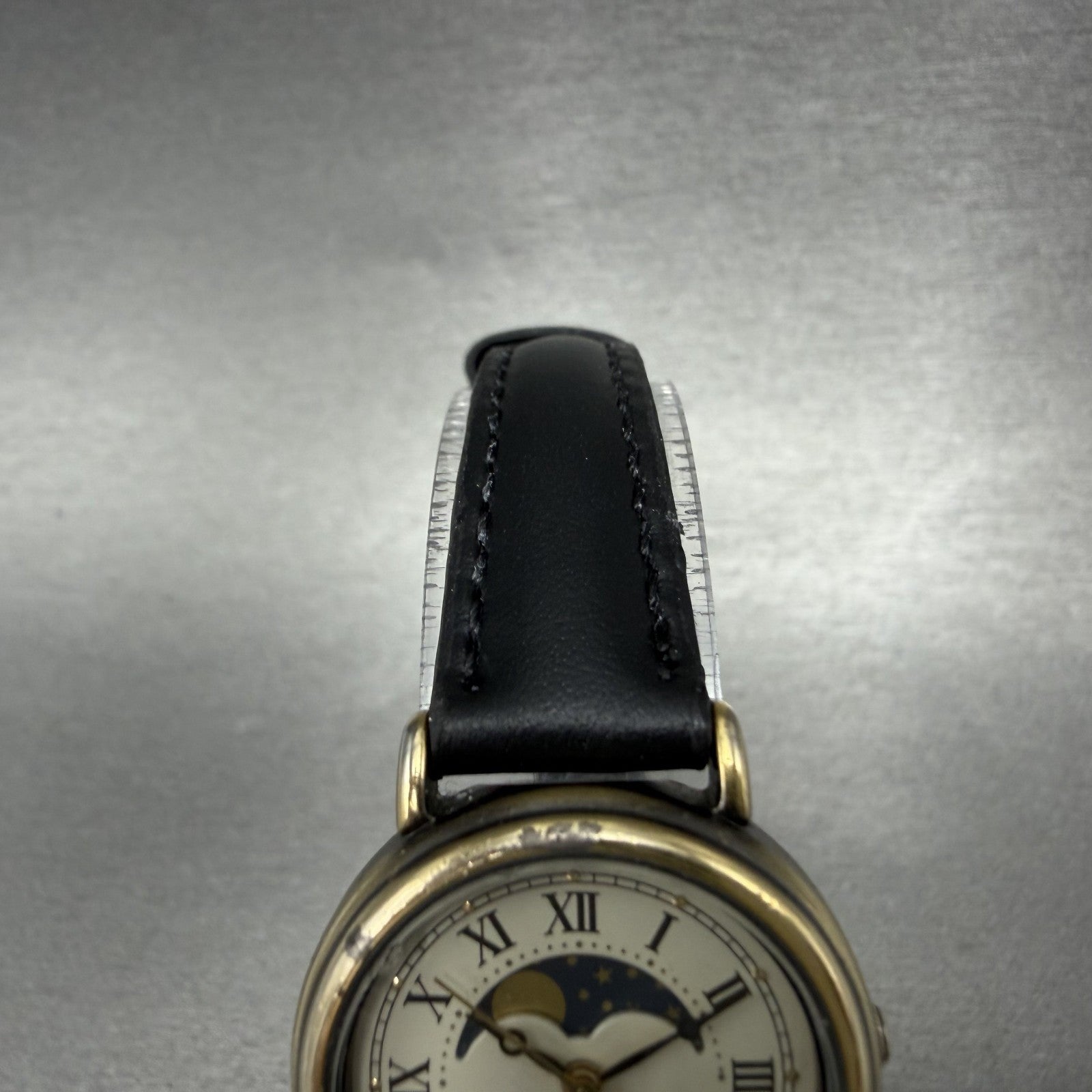 Seiko Alba Success Moon Phase Watch Women 25mm White Dial Brass Tone New Battery4
