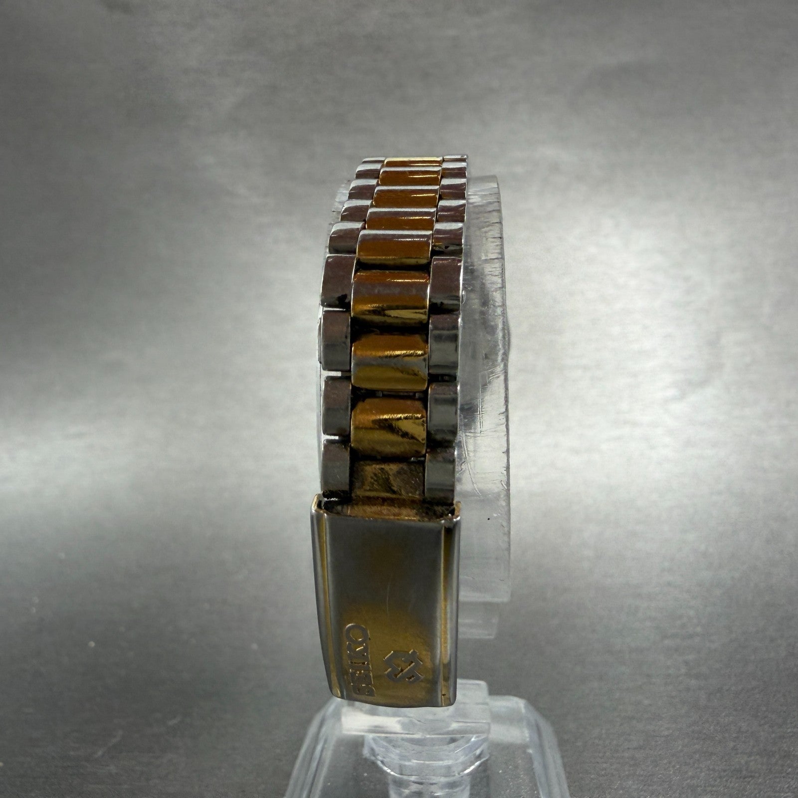 Seiko SQ Watch Women 24mm White Dial Two Tone Daydate Round 3E23-0A60 New Batt7