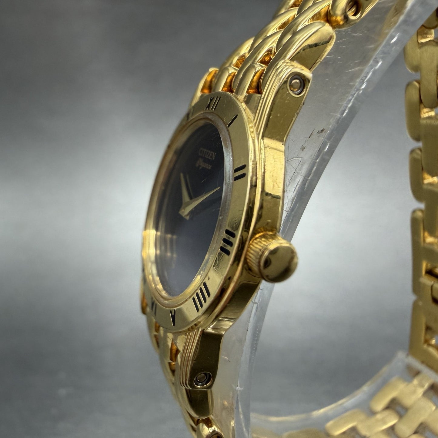 Citizen Elegance Watch Women 22mm Black Dial Gold Tone Round 5420-S26003 Newbat2
